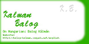 kalman balog business card
