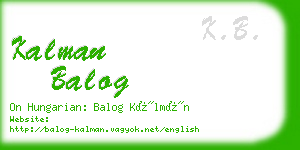 kalman balog business card